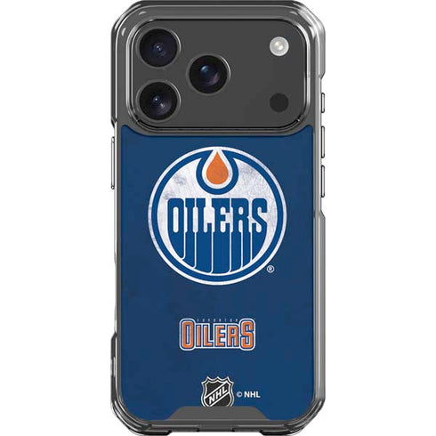 NHL Edmonton Oilers Distressed iPhone 18 Pro Clear Case