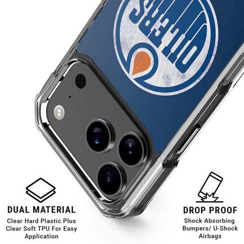 NHL Edmonton Oilers Distressed iPhone 18 Pro Clear Case