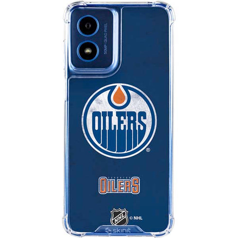 NHL Edmonton Oilers Distressed Moto G 5G (2024) Clear Case