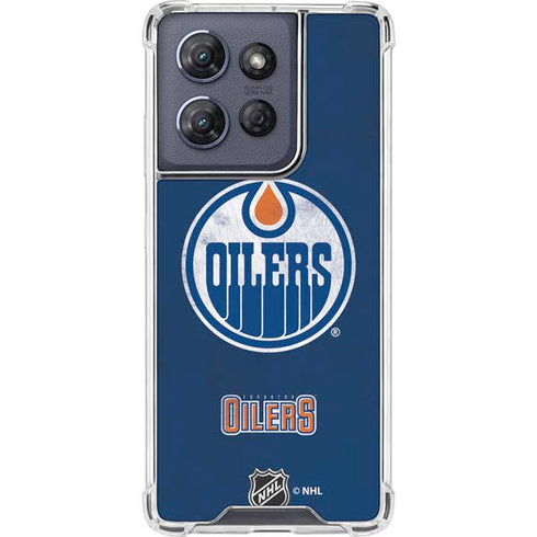 NHL Edmonton Oilers Distressed Moto G Stylus 5G (2025) Clear Case