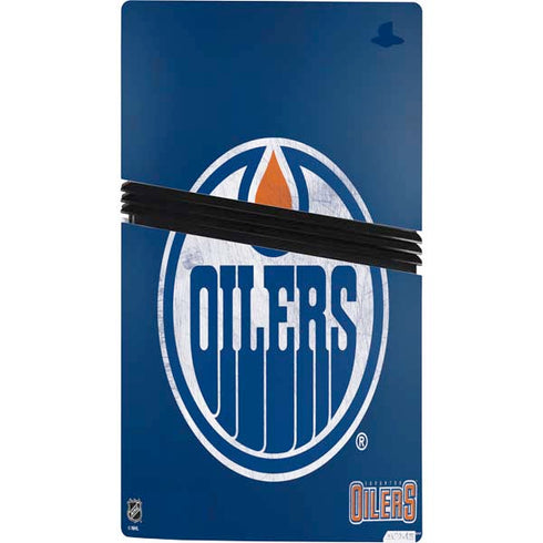 NHL Edmonton Oilers Distressed PS5 Pro Console Skin