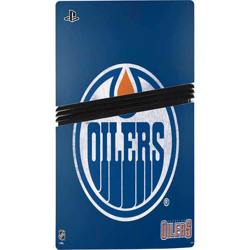 NHL Edmonton Oilers Distressed PS5 Pro Disk Console Skin