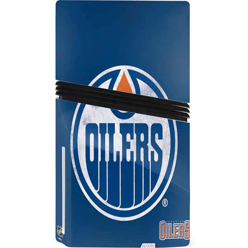 NHL Edmonton Oilers Distressed PS5 Pro Disk Console Skin