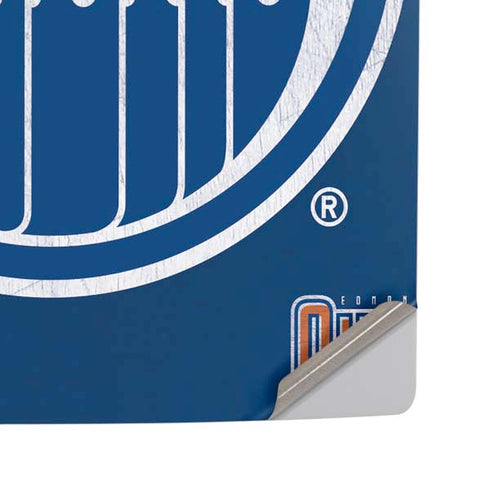 NHL Edmonton Oilers Distressed PS5 Pro Disk Console Skin