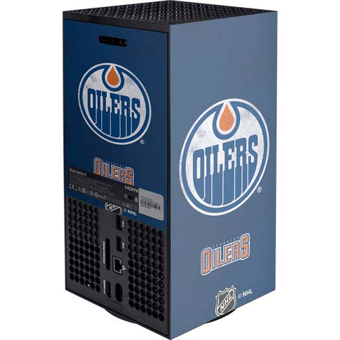 NHL Edmonton Oilers Distressed XBox Series X Digital Edition Console Skin