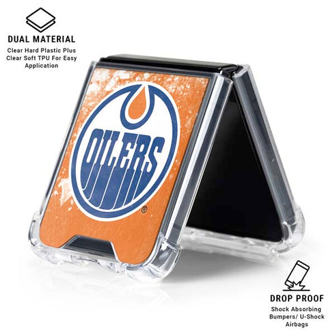 NHL Edmonton Oilers Frozen Galaxy Z Flip6 Clear Case