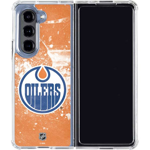 NHL Edmonton Oilers Frozen Galaxy Z Fold5 5G Clear Case