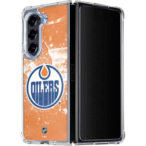 NHL Edmonton Oilers Frozen Galaxy Z Fold5 5G Clear Case