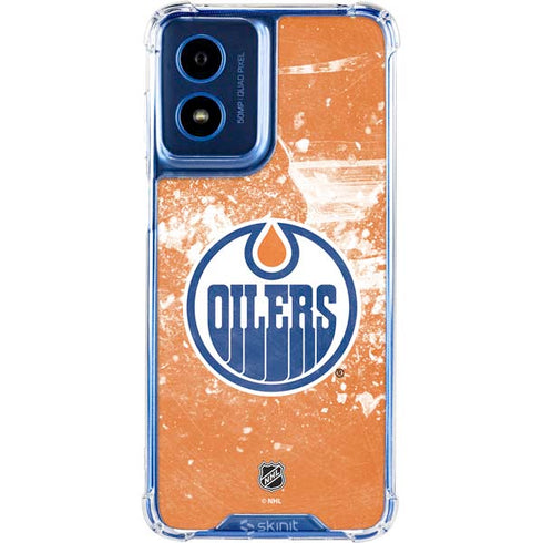 NHL Edmonton Oilers Frozen Moto G 5G (2024) Clear Case