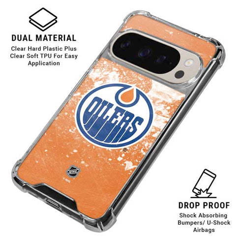 NHL Edmonton Oilers Frozen Pixel 9/9 Pro Clear Case