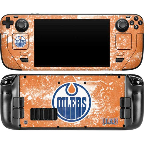 NHL Edmonton Oilers Frozen Steam Deck Handheld Gaming Computer OLED Skin