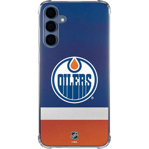 NHL Edmonton Oilers Jersey Galaxy A55 5G Clear Case