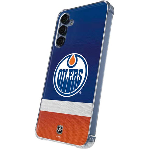 NHL Edmonton Oilers Jersey Galaxy A55 5G Clear Case