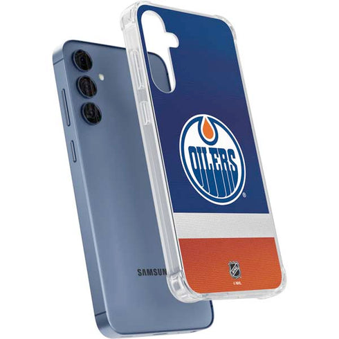 NHL Edmonton Oilers Jersey Galaxy A55 5G Clear Case