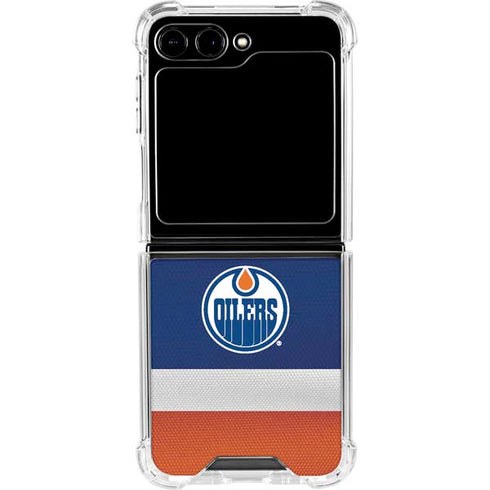 NHL Edmonton Oilers Jersey Galaxy Z Flip6 Clear Case