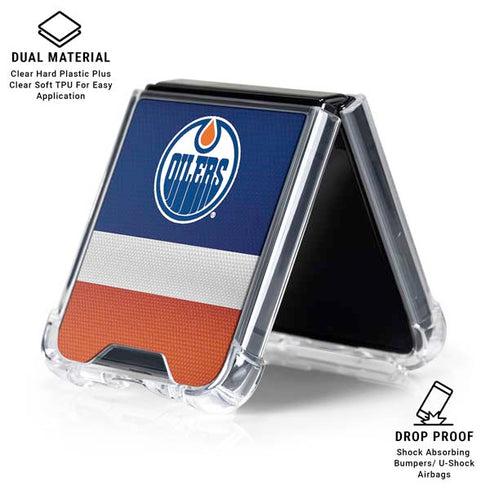 NHL Edmonton Oilers Jersey Galaxy Z Flip6 Clear Case