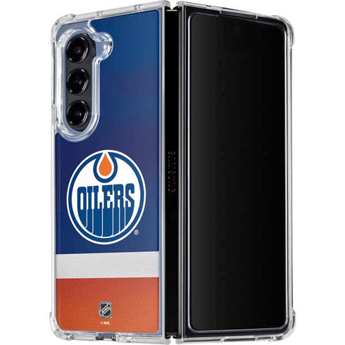 NHL Edmonton Oilers Jersey Galaxy Z Fold5 5G Clear Case