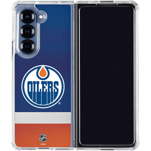 NHL Edmonton Oilers Jersey Galaxy Z Fold7 Clear Case