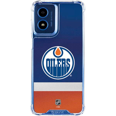 NHL Edmonton Oilers Jersey Moto G 5G (2024) Clear Case