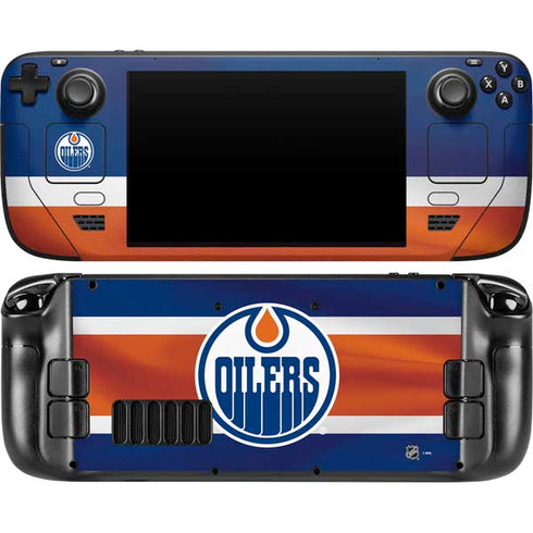 NHL Edmonton Oilers Jersey Steam Deck Handheld Gaming Computer OLED Skin