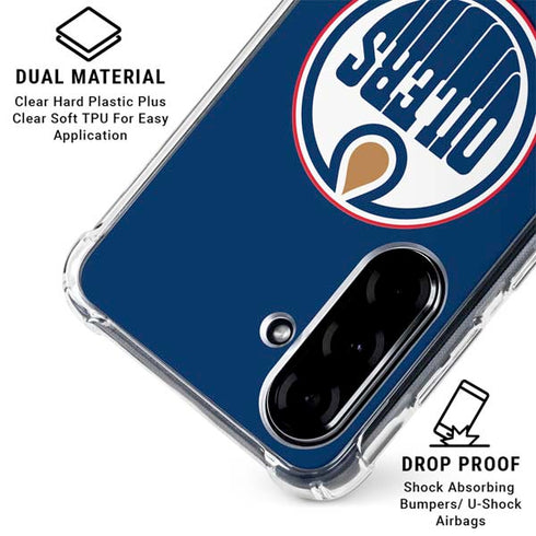 NHL Edmonton Oilers Solid Background Galaxy A36 5G Clear Case