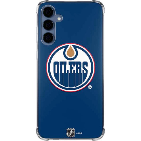 NHL Edmonton Oilers Solid Background Galaxy A55 5G Clear Case
