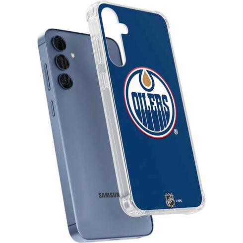 NHL Edmonton Oilers Solid Background Galaxy A55 5G Clear Case