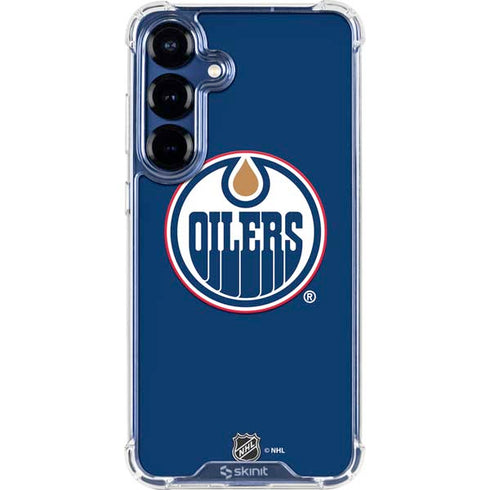 NHL Edmonton Oilers Solid Background Galaxy S25 Clear Case