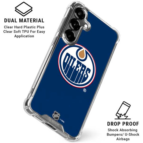NHL Edmonton Oilers Solid Background Galaxy S26 Clear Case