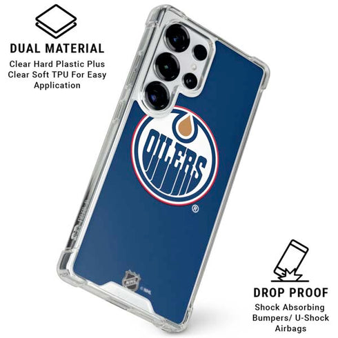 NHL Edmonton Oilers Solid Background Galaxy S26 Ultra Clear Case