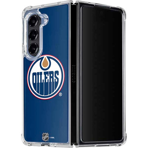 NHL Edmonton Oilers Solid Background Galaxy Z Fold5 5G Clear Case