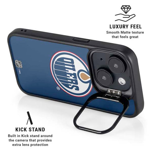 NHL Edmonton Oilers Solid Background iPhone 14 Plus Kickstand Case
