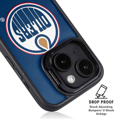 NHL Edmonton Oilers Solid Background iPhone 14 Plus Kickstand Case