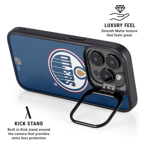 NHL Edmonton Oilers Solid Background iPhone 14 Pro Kickstand Case
