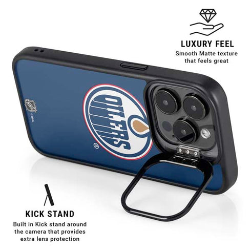 NHL Edmonton Oilers Solid Background iPhone 14 Pro Max Kickstand Case