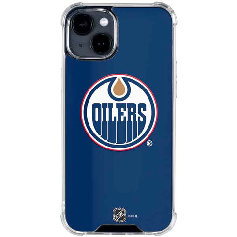 NHL Edmonton Oilers Solid Background iPhone 15 Clear Case