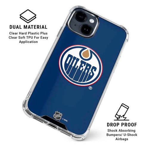 NHL Edmonton Oilers Solid Background iPhone 15 Clear Case