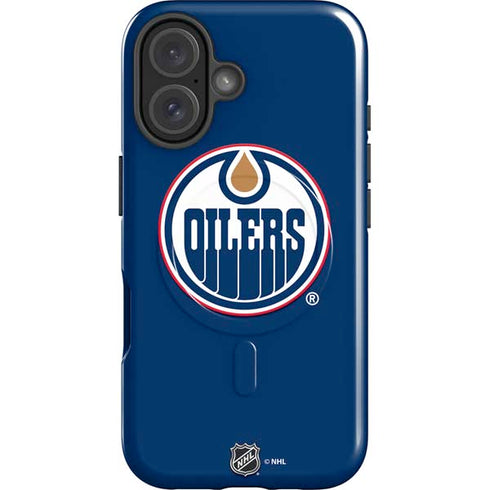 NHL Edmonton Oilers Solid Background iPhone 16 Magsafe Impact Case