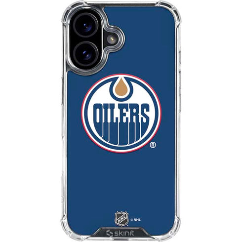 NHL Edmonton Oilers Solid Background iPhone 16 Plus Clear Case