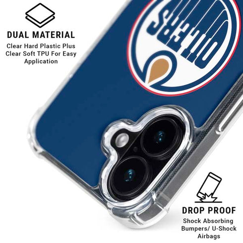 NHL Edmonton Oilers Solid Background iPhone 16 Plus Clear Case