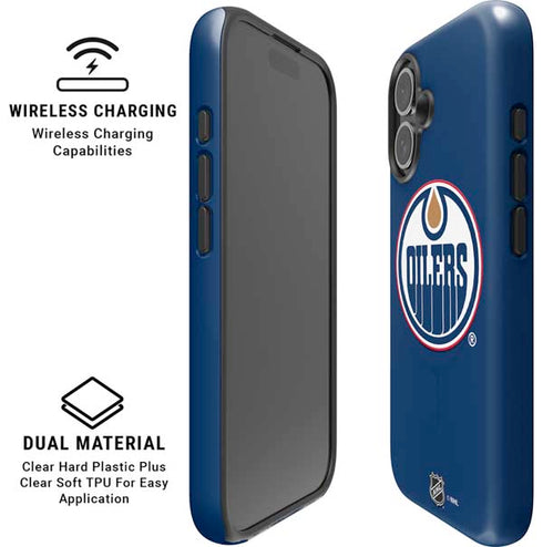 NHL Edmonton Oilers Solid Background iPhone 16 Plus Magsafe Impact Case