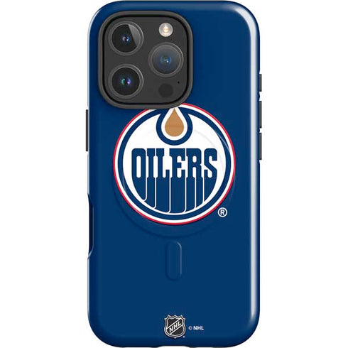 NHL Edmonton Oilers Solid Background iPhone 16 Pro Magsafe Impact Case