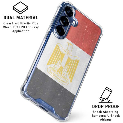 Egypt Flag Distressed Galaxy S25 Clear Case