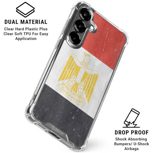 Egypt Flag Distressed Galaxy S26 Clear Case