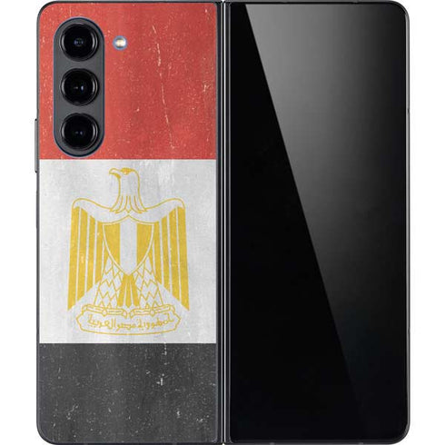 Egypt Flag Distressed Galaxy Z Fold5 5G Skin