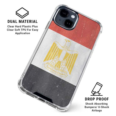 Egypt Flag Distressed iPhone 15 Clear Case