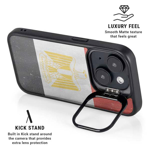Egypt Flag Distressed iPhone 15 Kickstand Case