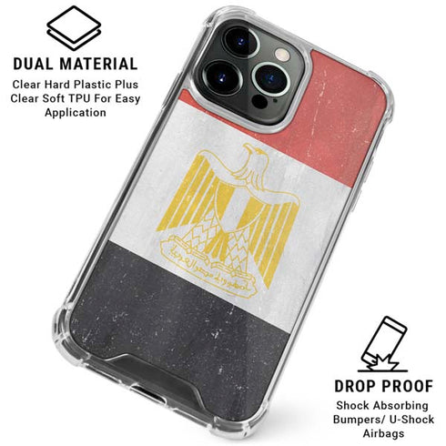 Egypt Flag Distressed iPhone 16 Pro Max Clear Case