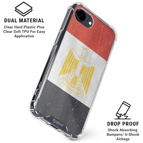 Egypt Flag Distressed iPhone 16e Clear Case