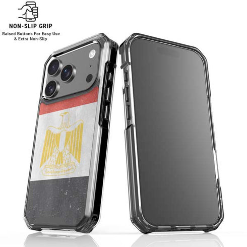 Egypt Flag Distressed iPhone 18 Pro Clear Case